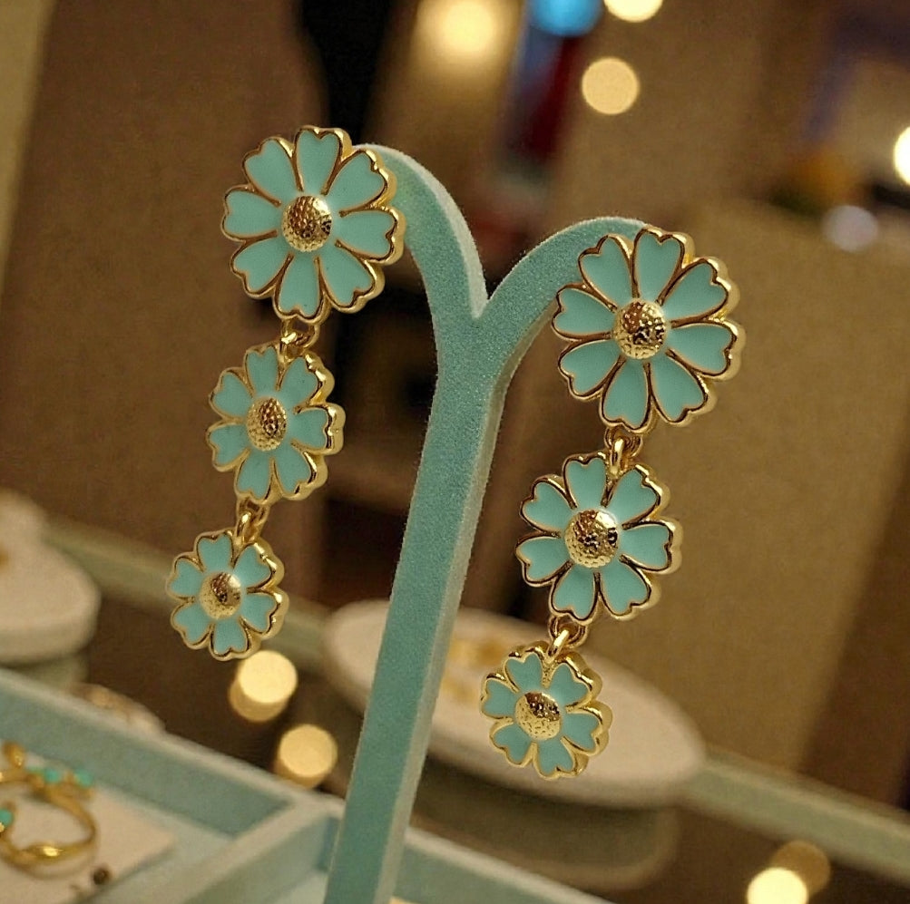 Feminine-Øreringe-18K-guld-Belagt-unikke-pastel-grøn