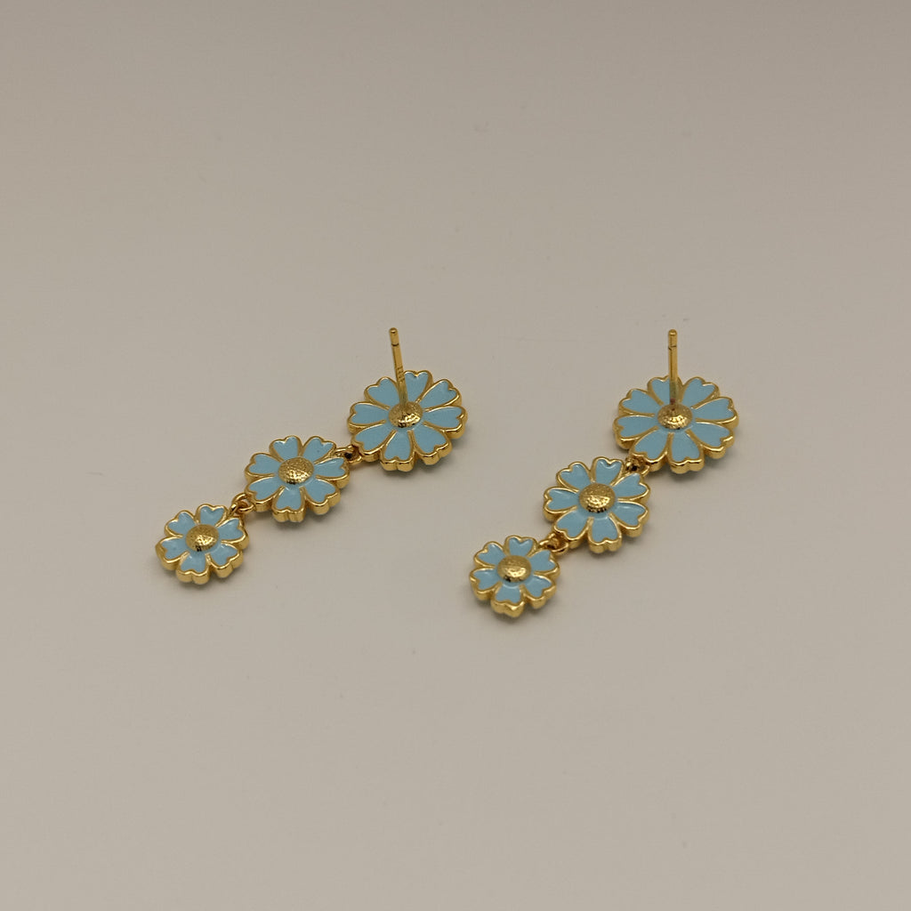 Unikke Feminine Drop øreringe hav bla 18K guld belagt 925 sølv nål Danish Design qute smuk