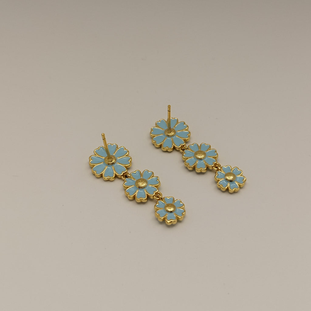 Unikke Feminine Drop øreringe hav bla 18K guld belagt 925 sølv nål Danish Design qute smuk